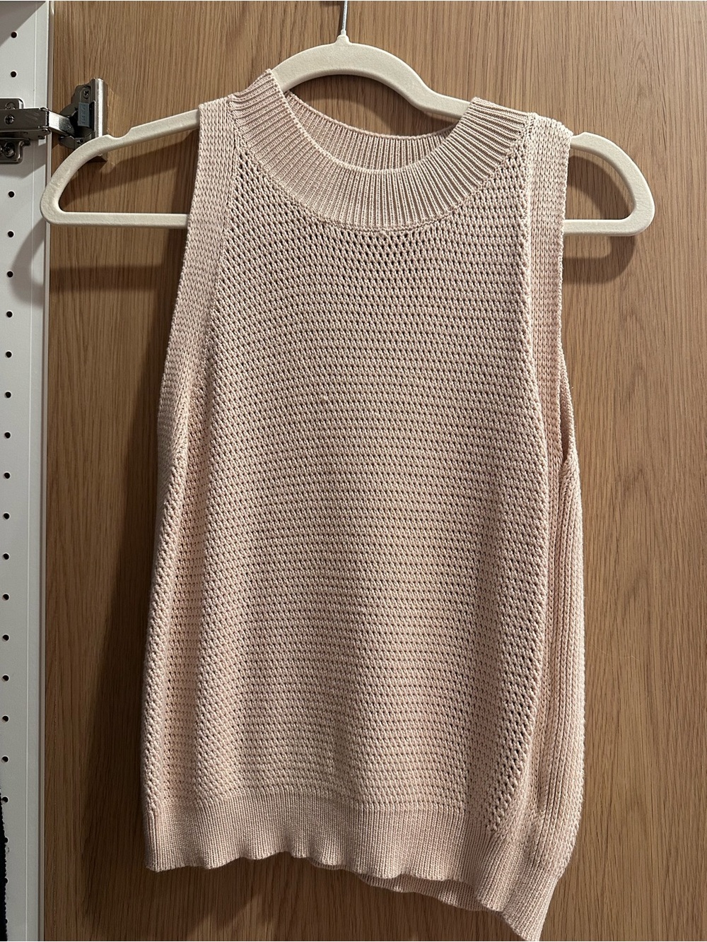 Knit Sleeveless Sweater Tank Top - Light Blush